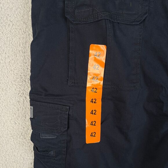 UnionBay Cargo Short Men 42 Navy Blue Denim Flexwaist Stretch 11" Inseam Utility - Picture 6 of 16